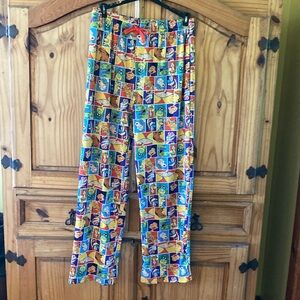 Men’s Nickelodeon cartoon orange green purple lounge pajama pants size M
